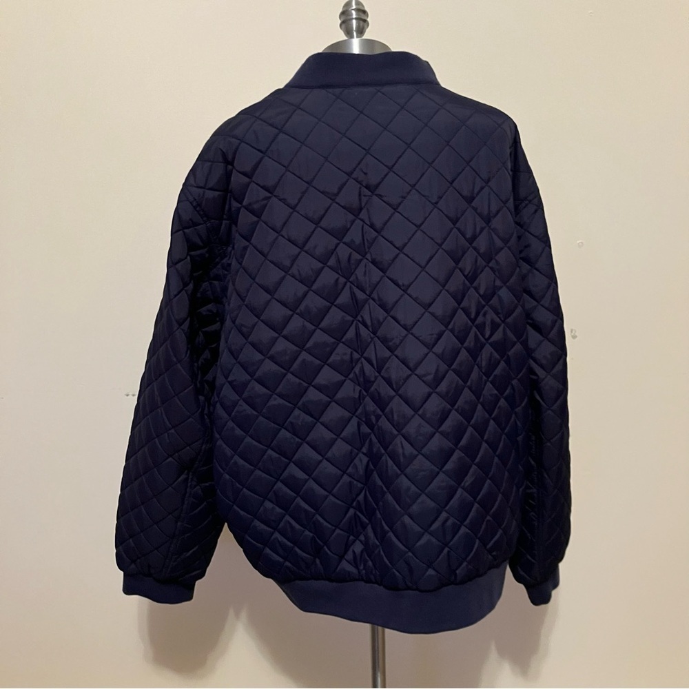 Levi's Women's Quilted Bomber Jacket  Navy Sherpa Lined 4X Spring Pockets Snaps - Picture 8 of 8